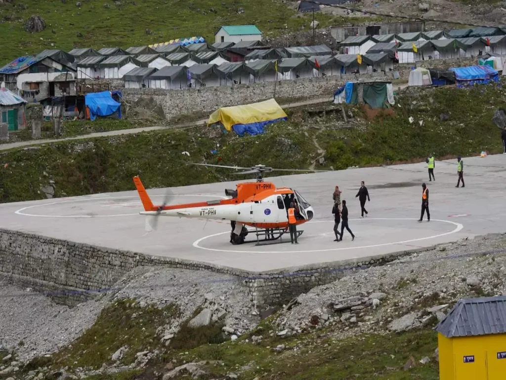 Kedarnath helipad for helicopter services in Uttarakhand