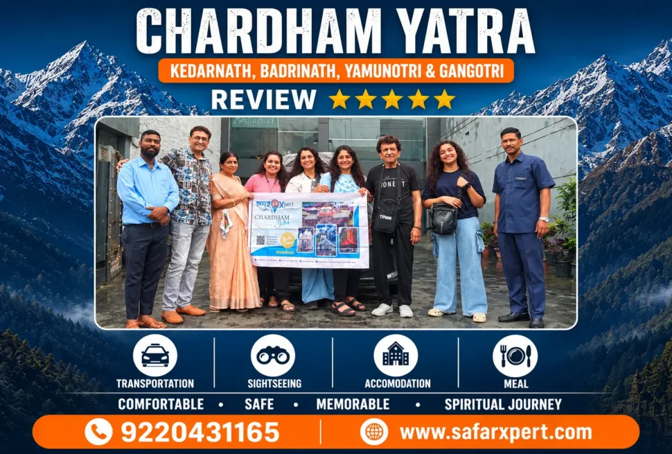 Tungnath Temple and Chandrashila trek during a Char Dham Yatra family tour with Safarxpert.
